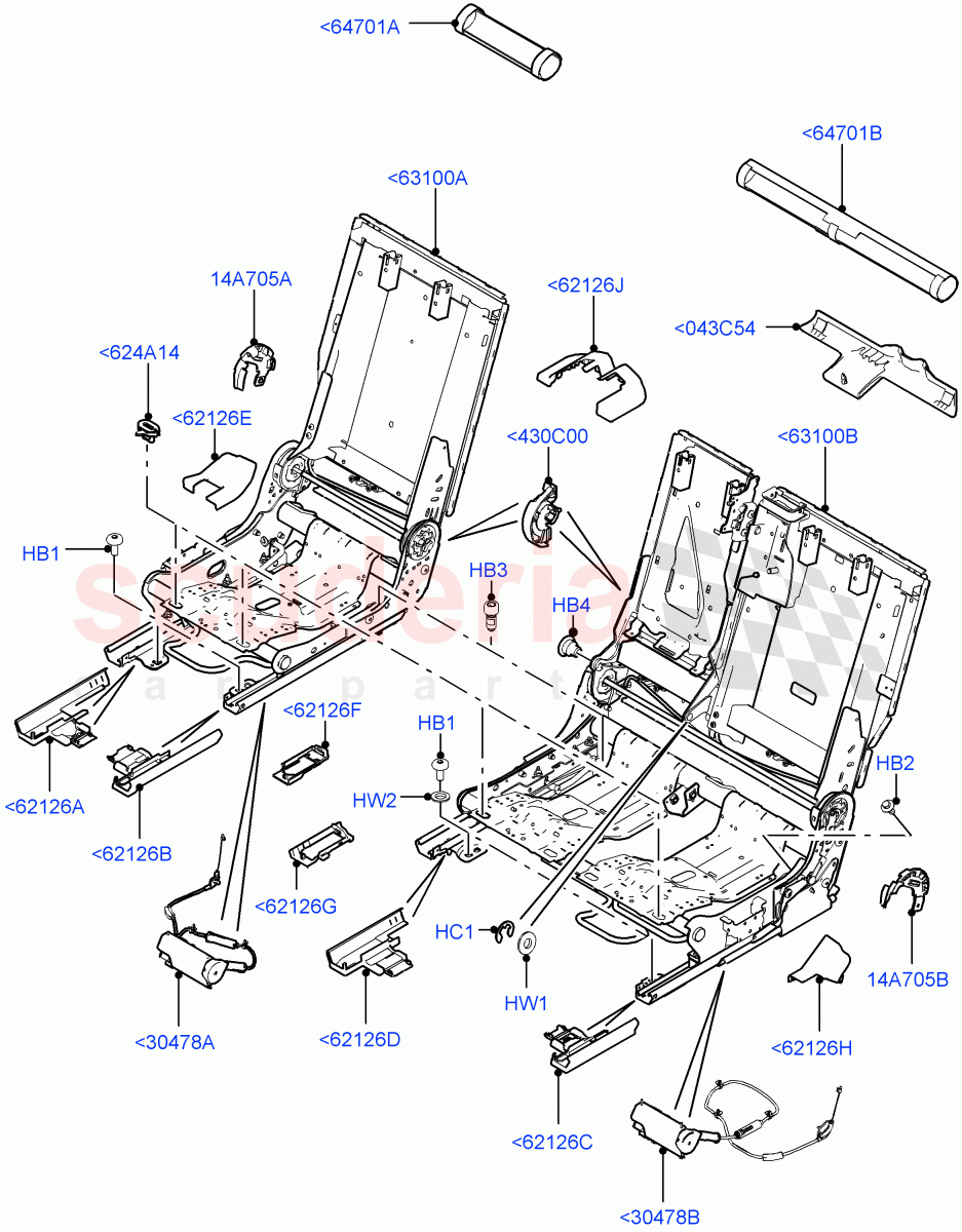 Rear Seat Base(Halewood (UK),With 60/40 Manual Fold Thru Rr Seat)((V)TOKH999999) of Land Rover Land Rover Discovery Sport (2015+) [2.0 Turbo Petrol GTDI]