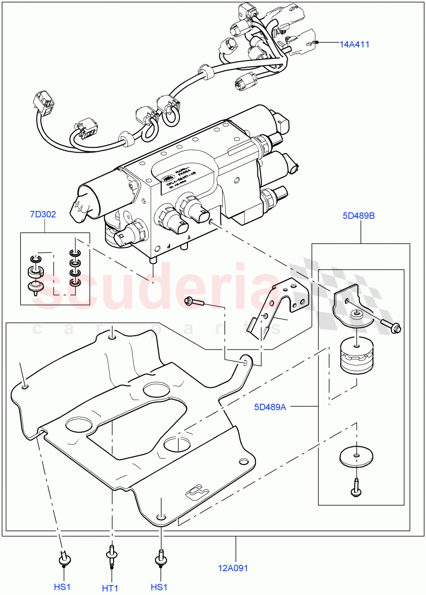 Active Anti-Roll Bar System(Valve Block)(3.0L AJ20D6 Diesel High,Electronic Air Suspension With ACE,5.0L P AJ133 DOHC CDA S/C Enhanced,5.0 Petrol AJ133 DOHC CDA,5.0L OHC SGDI SC V8 Petrol - AJ133,4.4L DOHC DITC V8 Diesel)((V)FROMKA000001) of Land Rover Land Rover Range Rover (2012-2021) [2.0 Turbo Petrol AJ200P]