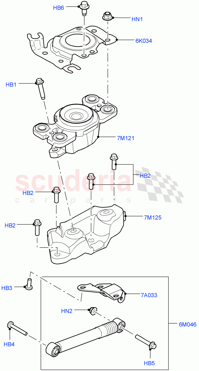 Transmission Mounting (2.0L 16V TIVCT T/C 240PS Petrol, Changsu (China)) ((V) FROMEG000001) of Land Rover Land Rover Range Rover Evoque (2012-2018) [2.0 Turbo Diesel]