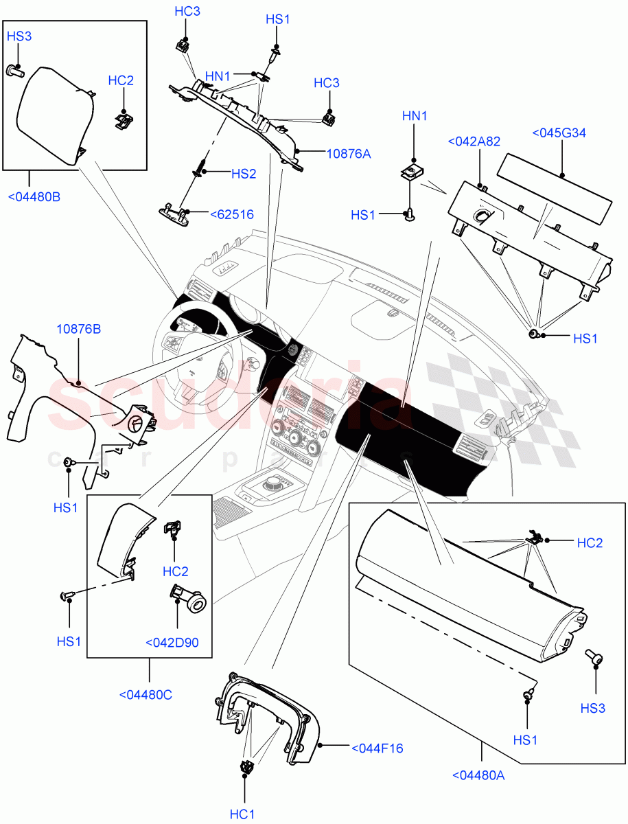 Instrument Panel (Centre, External) (Changsu (China)) ((V) FROMFG000001, (V) TOKG446856) of Land Rover Land Rover Discovery Sport (2015+) [2.0 Turbo Diesel]
