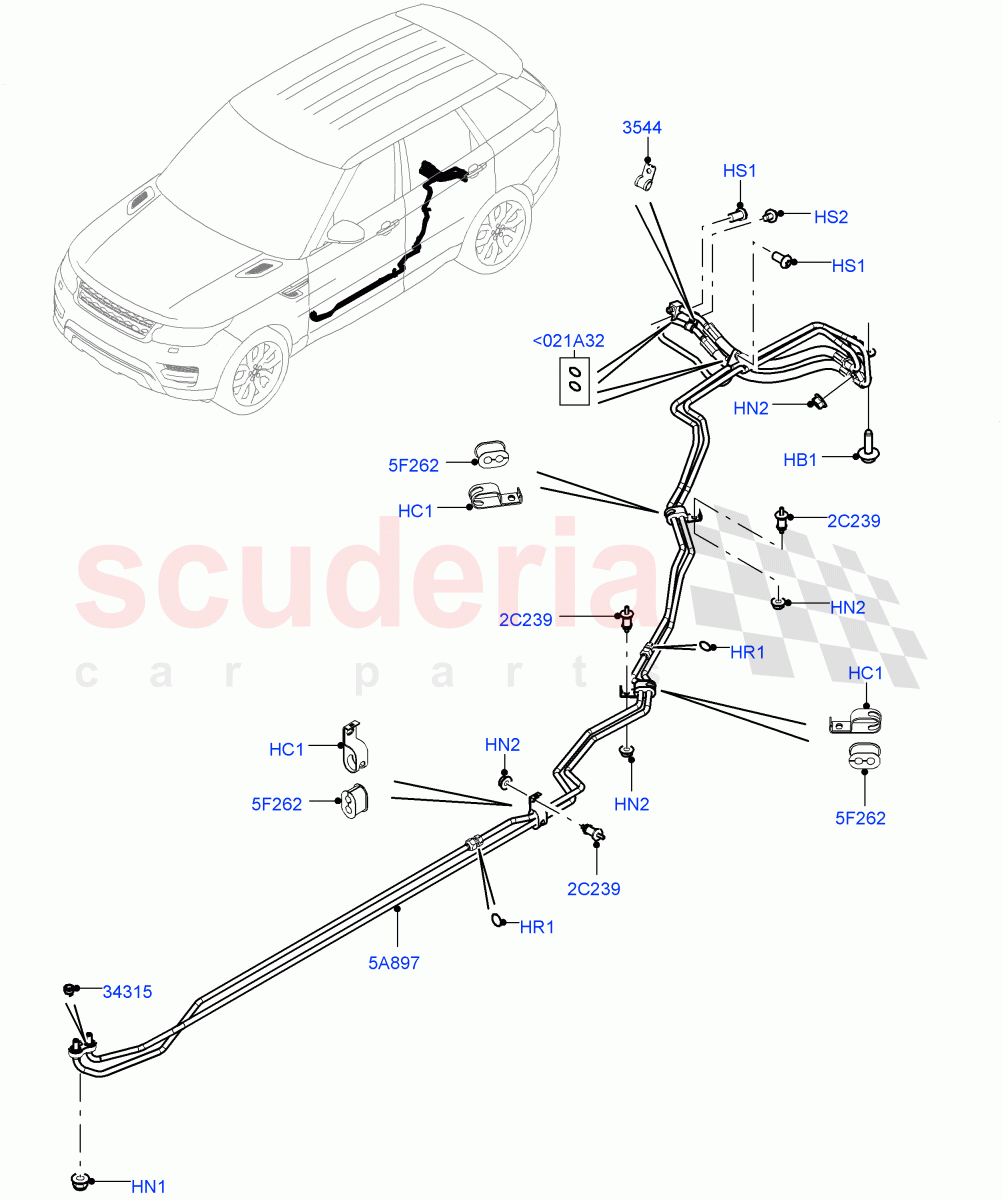 Active Anti-Roll Bar System(ARC Pipes, Rear)(Sport Suspension w/ARC,Electronic Air Suspension With ACE)((V)FROMKA000001) of Land Rover Land Rover Range Rover Sport (2014+) [4.4 DOHC Diesel V8 DITC]