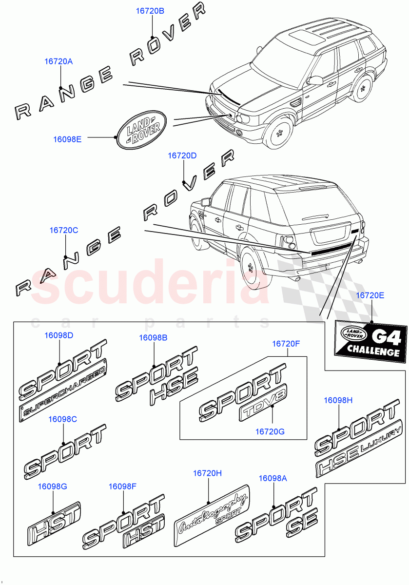 Name Plates((V)FROMAA000001,(V)TOBA999999) of Land Rover Land Rover Range Rover Sport (2010-2013) [5.0 OHC SGDI SC V8 Petrol]