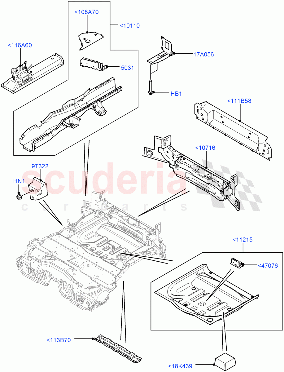 Floor Pan - Centre And Rear(Itatiaia (Brazil))((V)FROMGT000001) of Land Rover Land Rover Range Rover Evoque (2012-2018) [2.0 Turbo Petrol AJ200P]