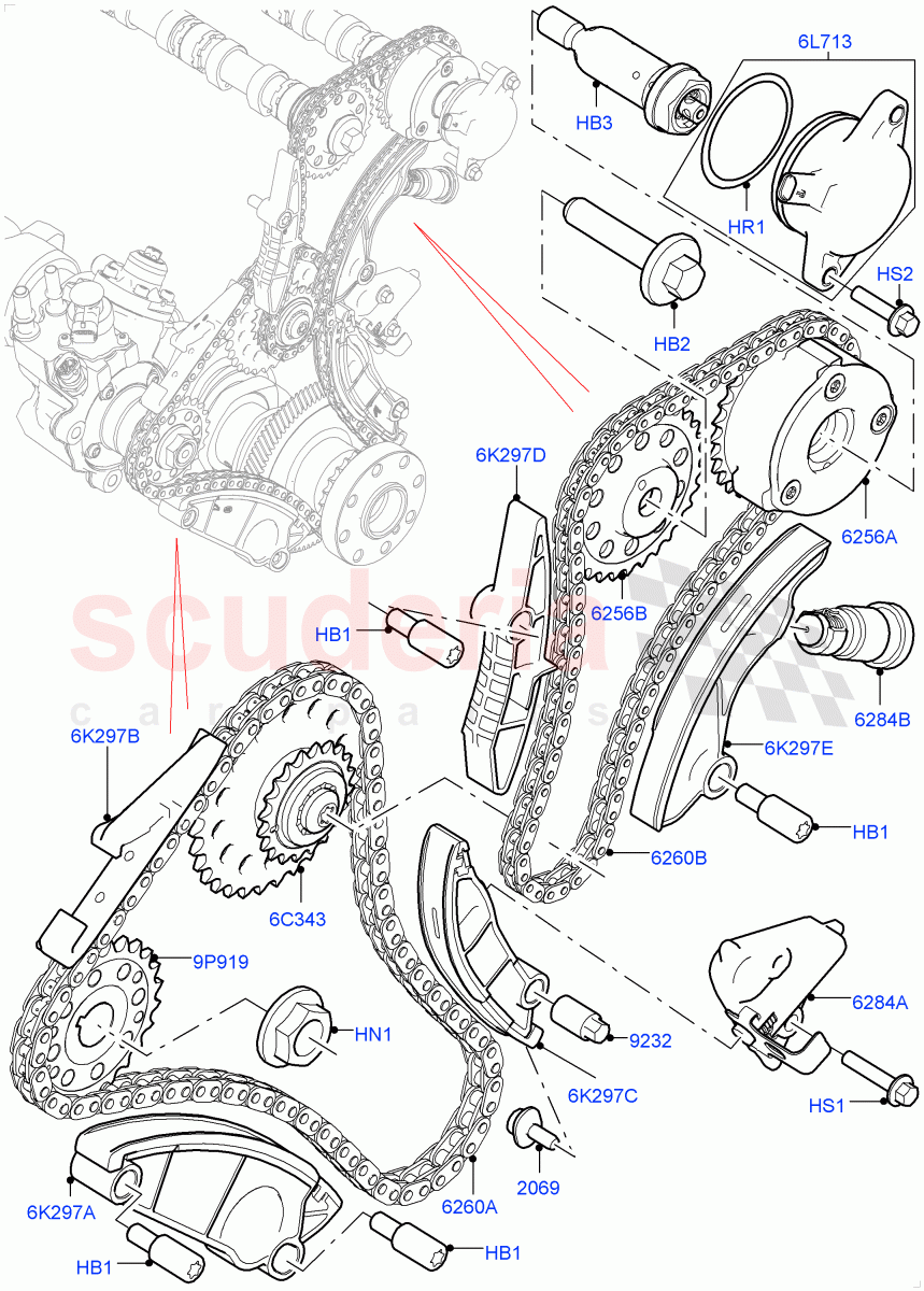 Timing Gear (2.0L AJ20D4 Diesel High PTA, Halewood (UK), 2.0L AJ20D4 Diesel Mid PTA, 2.0L AJ20D4 Diesel LF PTA) of Land Rover Land Rover Discovery Sport (2015+) [2.0 Turbo Diesel]