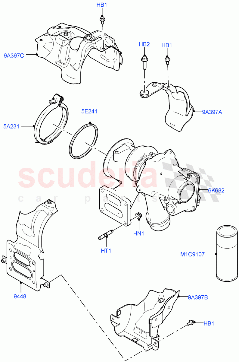 Turbocharger(2.0L I4 High DOHC AJ200 Petrol,Changsu (China),2.0L I4 Mid DOHC AJ200 Petrol) of Land Rover Land Rover Discovery Sport (2015+) [2.0 Turbo Petrol AJ200P]