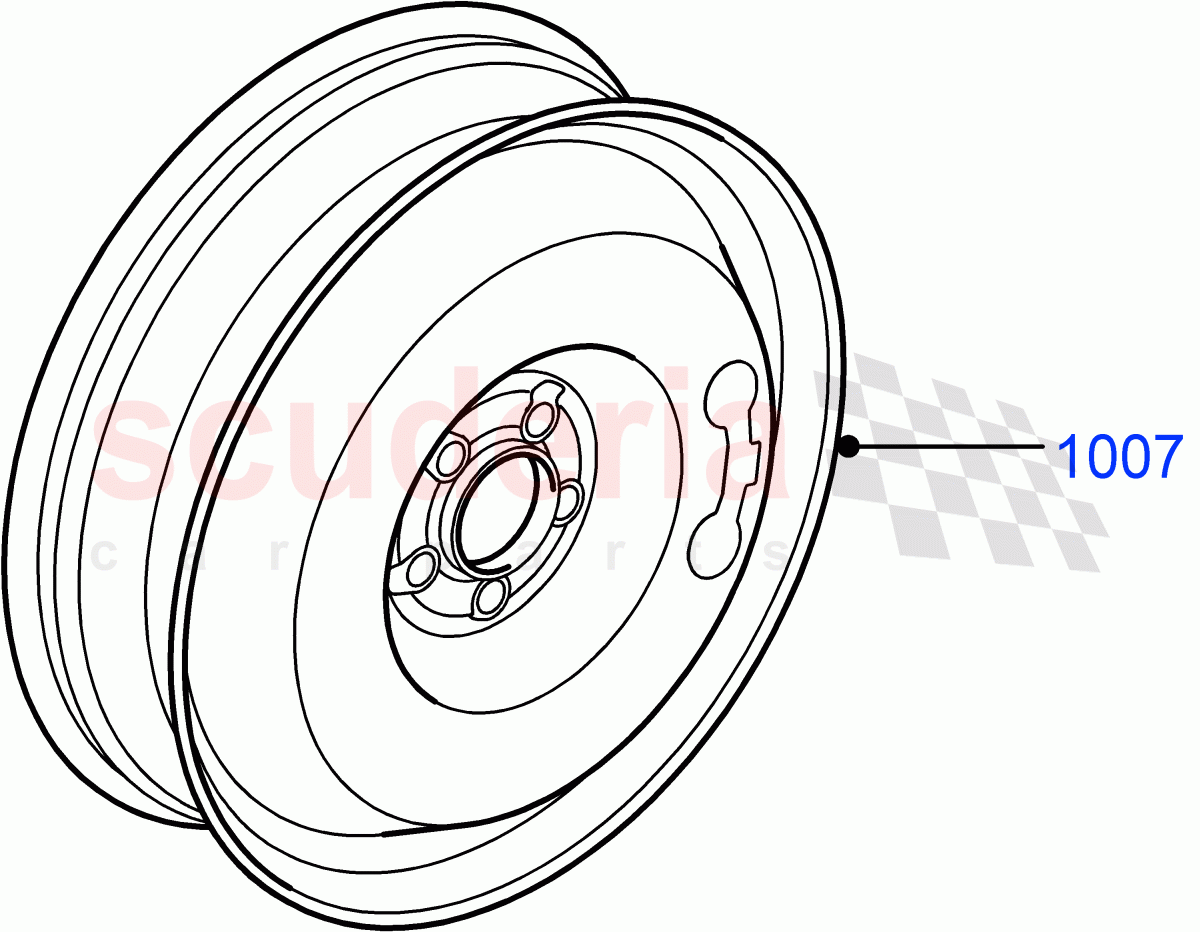 Spare Wheel(Halewood (UK),Spare Wheel - Reduced Section Steel) of Land Rover Land Rover Range Rover Evoque (2019+) [1.5 I3 Turbo Petrol AJ20P3]