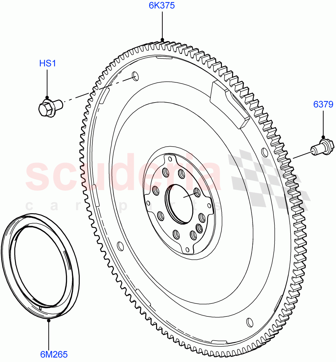 Flywheel(4.4L DOHC DITC V8 Diesel)((V)FROMBA000001) of Land Rover Land Rover Range Rover (2012-2021) [4.4 DOHC Diesel V8 DITC]