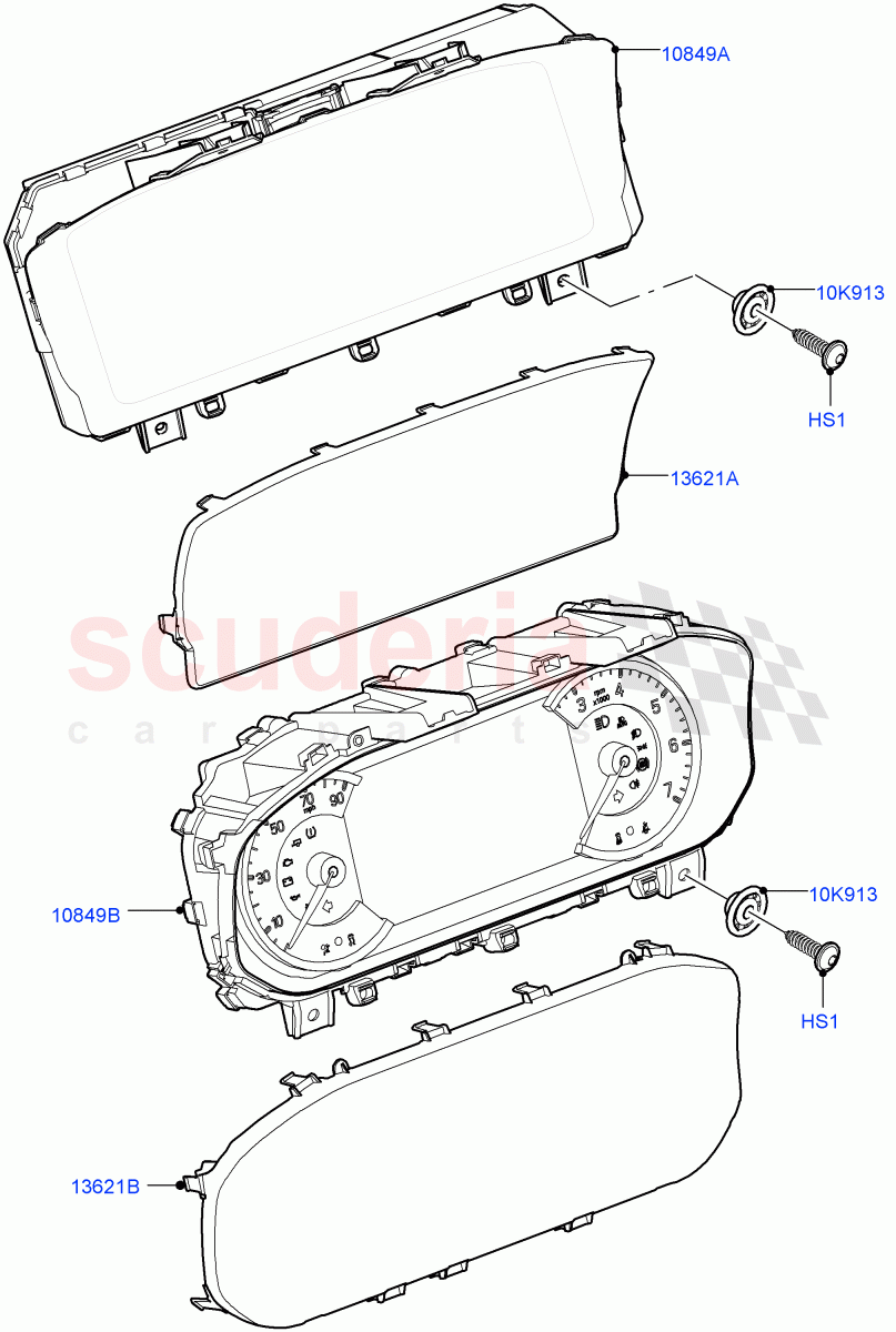 Instrument Cluster(Halewood (UK))((V)FROMLH000001) of Land Rover Land Rover Discovery Sport (2015+) [1.5 I3 Turbo Petrol AJ20P3]