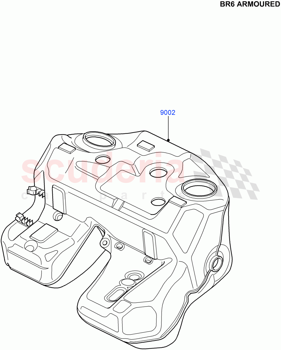 Fuel Tank & Related Parts (5.0L OHC SGDI NA V8 Petrol - AJ133, 4085 KG GVM, With B6 Level Armouring) ((V) FROMAA000001) of Land Rover Land Rover Range Rover (2010-2012) [5.0 OHC SGDI NA V8 Petrol]