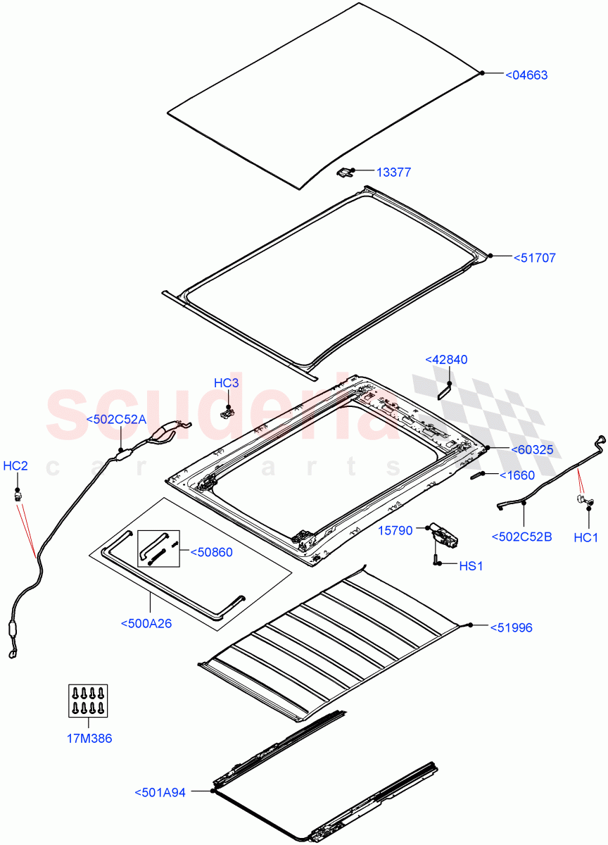 Panoramic Glass Roof(Roof - Canvas Folding) of Land Rover Land Rover Defender (2020+) [3.0 I6 Turbo Diesel AJ20D6]