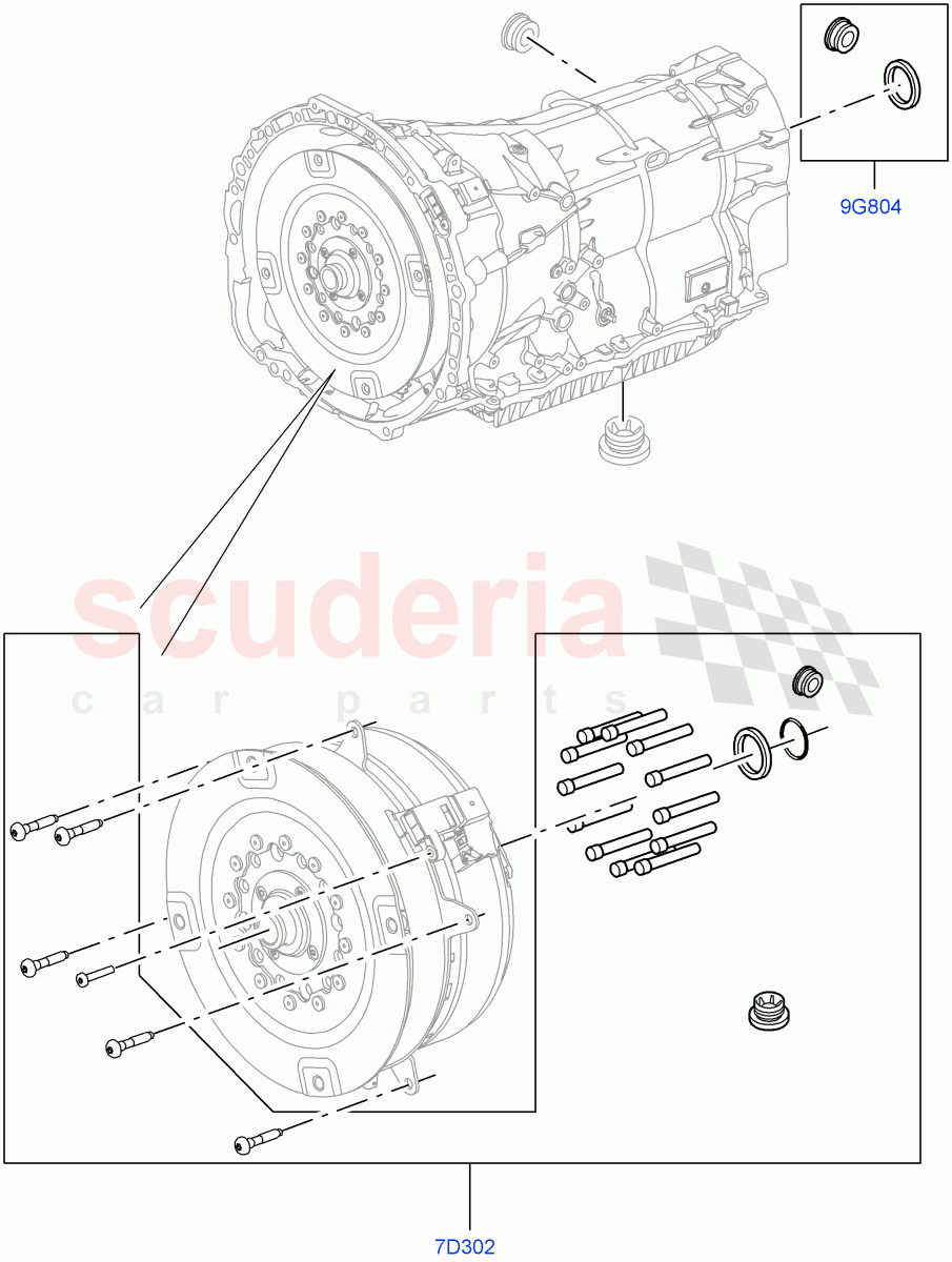 Hybrid Drive Modules(Sealing Elements)(3.0 V6 Diesel Electric Hybrid Eng,8 Speed Auto Trans ZF 8HP70 HEV 4WD,3.0 V6 D Gen2 Mono Turbo,3.0 V6 D Gen2 Twin Turbo)((V)FROMFA000001) of Land Rover Land Rover Range Rover Sport (2014+) [2.0 Turbo Petrol GTDI]