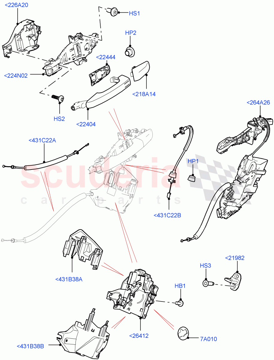 Rear Door Lock Controls (Solihull Plant Build) ((V) FROMJA000001) of Land Rover Land Rover Discovery 5 (2017+) [2.0 Turbo Diesel]