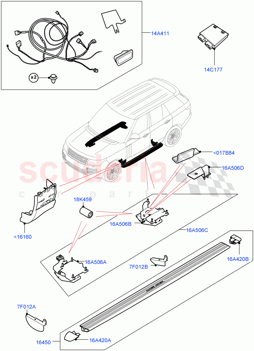 Side Steps And Tubes (Accessory, Power Deployable) ((V) FROMLA000001) of Land Rover Land Rover Range Rover (2012-2021) [3.0 I6 Turbo Diesel AJ20D6]