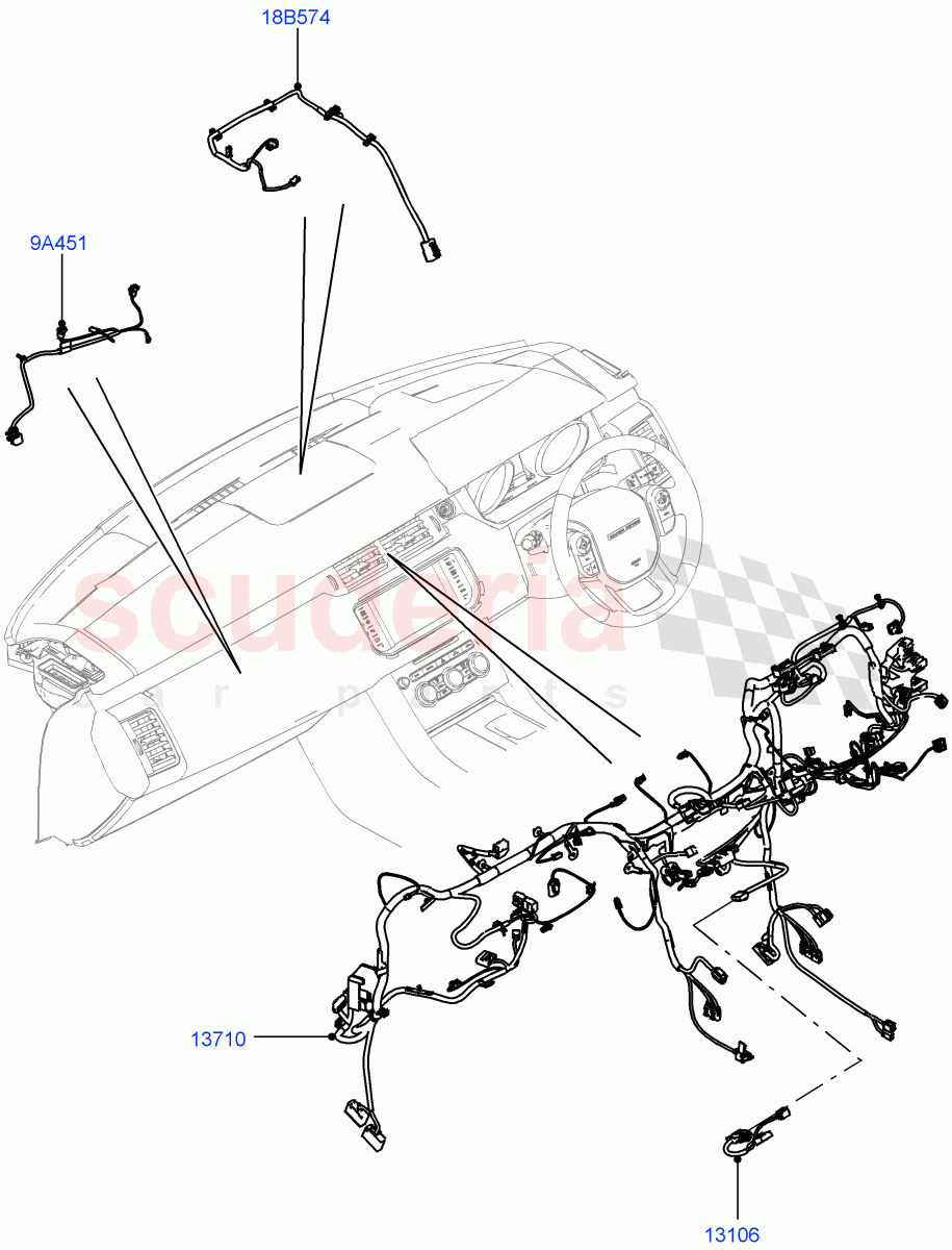 Electrical Wiring - Engine And Dash(Facia)(3.0 V6 Diesel Electric Hybrid Eng)((V)FROMFA000001,(V)TOFA999999) of Land Rover Land Rover Range Rover Sport (2014+) [2.0 Turbo Petrol AJ200P]