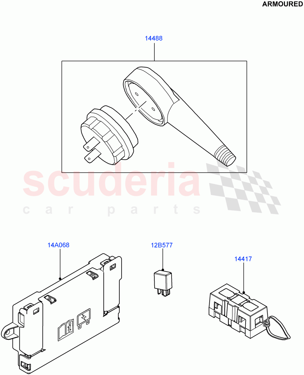 Fuses, Holders And Circuit Breakers (Armoured) ((V) FROMEA000001) of Land Rover Land Rover Range Rover (2012-2021) [5.0 OHC SGDI SC V8 Petrol]