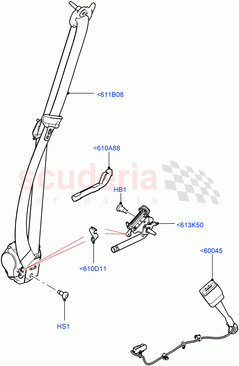 Front Seat Belts(Solihull Plant Build)((V)FROMHA000001) of Land Rover Land Rover Discovery 5 (2017+) [2.0 Turbo Diesel]