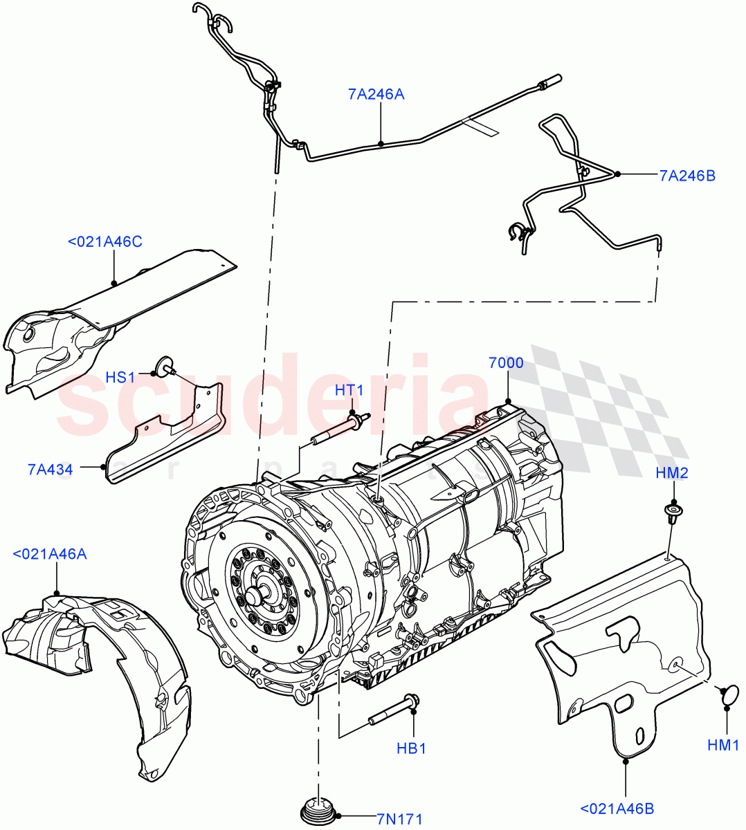 Auto Trans Assy & Speedometer Drive(3.0L AJ20P6 Petrol High,8 Speed Auto Trans ZF 8HP76) of Land Rover Land Rover Range Rover (2022+) [3.0 I6 Turbo Petrol AJ20P6]