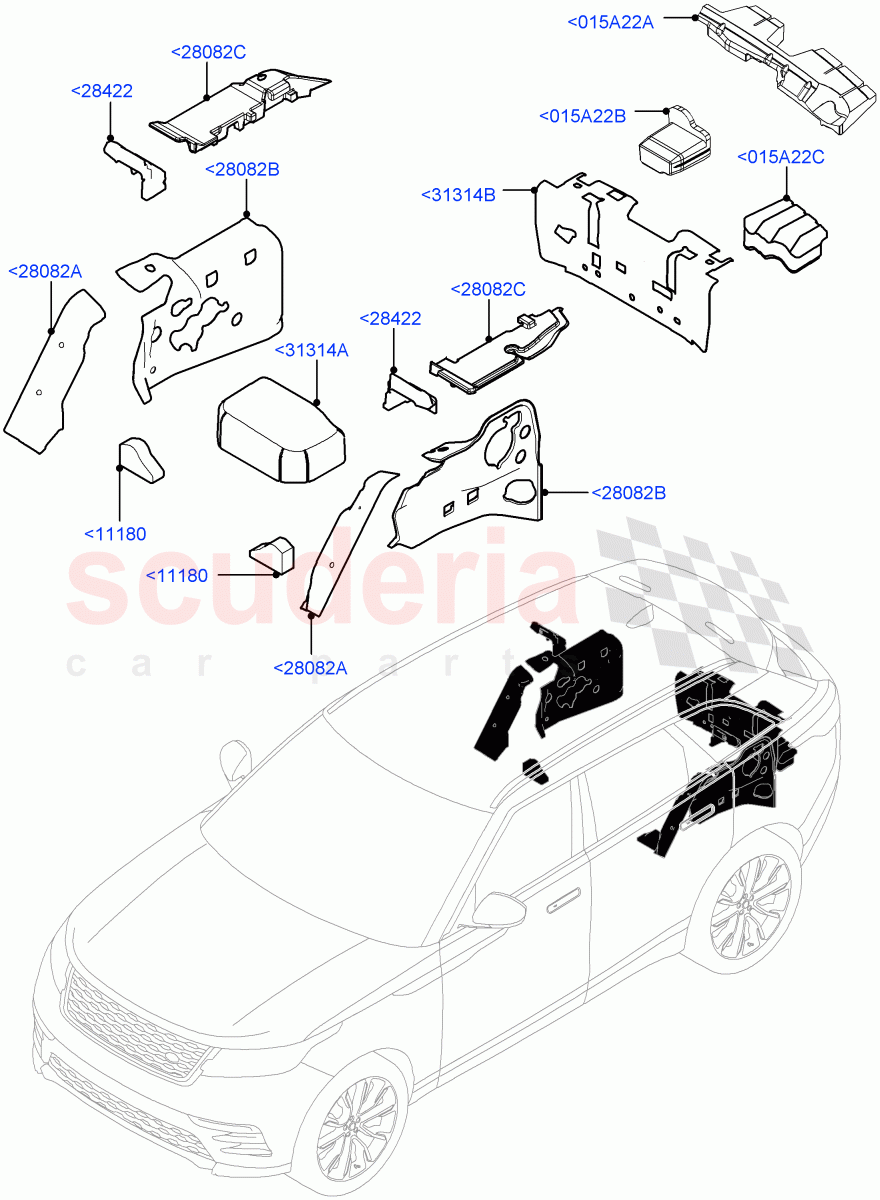 Insulators - Rear of Land Rover Land Rover Range Rover Velar (2017+) [3.0 I6 Turbo Diesel AJ20D6]