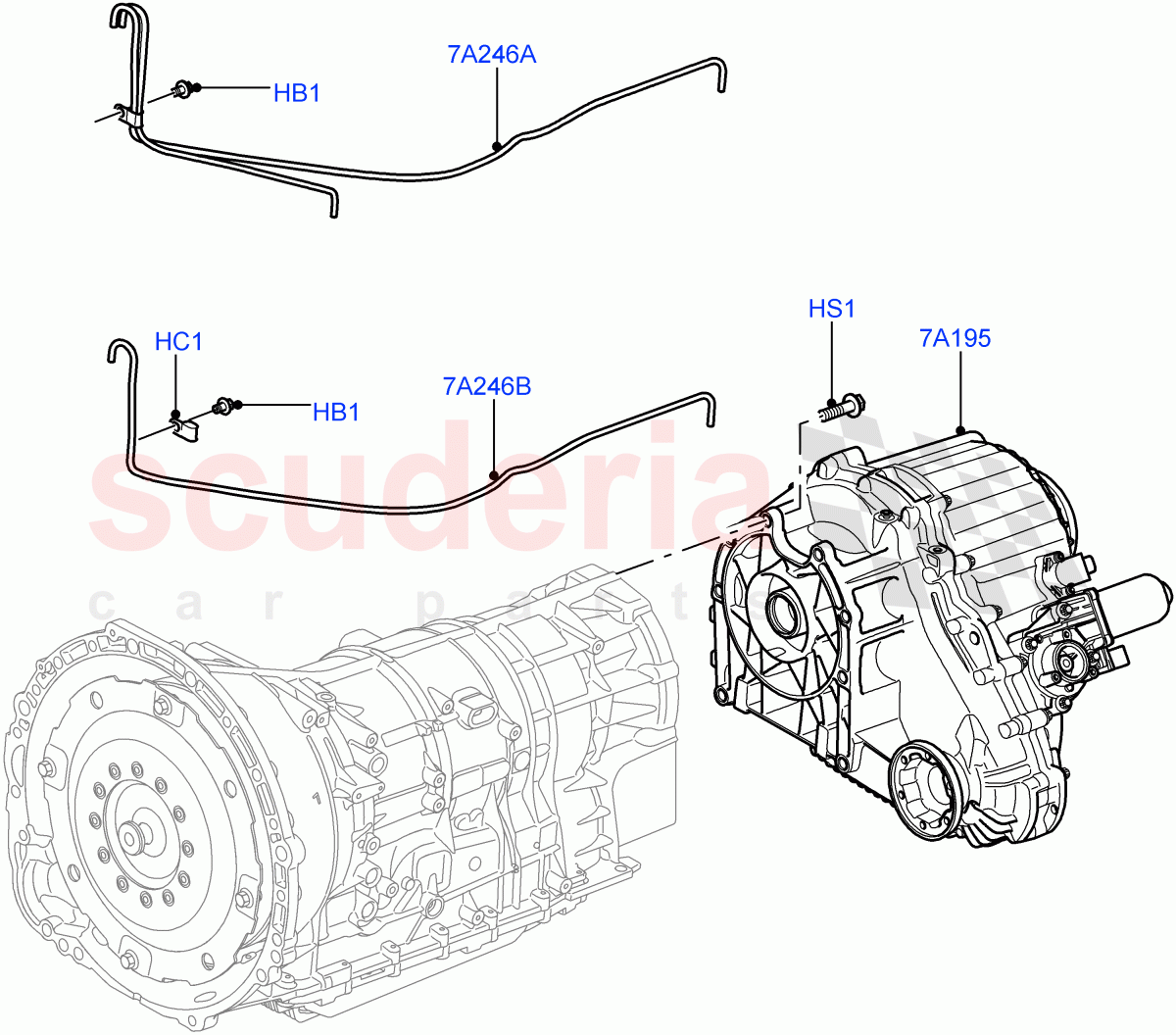 Transfer Drive Case(8 Speed Auto Trans ZF 8HP70 4WD,With 2 Spd Trans Case With Ctl Trac,8 Speed Auto Trans ZF 8HP45,8 Speed Auto Trans ZF 8HP70 HEV 4WD)((V)FROMDA000001,(V)TOGA999999) of Land Rover Land Rover Range Rover Sport (2014+) [3.0 I6 Turbo Diesel AJ20D6]