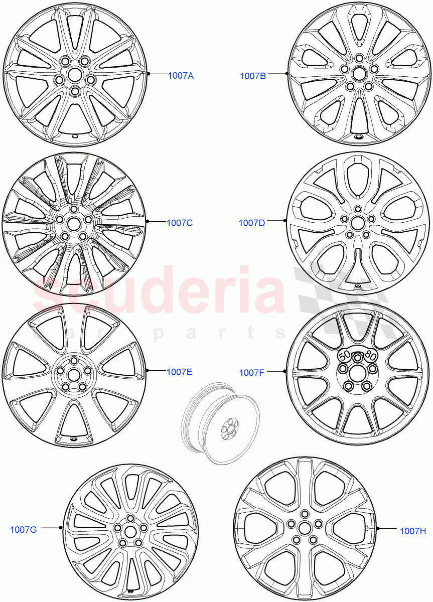 Spare Wheel (Less Version Package, Version - Core, Limited Package) of Land Rover Land Rover Range Rover (2012-2021) [2.0 Turbo Petrol GTDI]