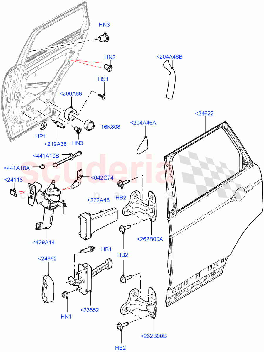 Rear Doors, Hinges & Weatherstrips(Door And Fixings) of Land Rover Land Rover Range Rover (2012-2021) [5.0 OHC SGDI SC V8 Petrol]