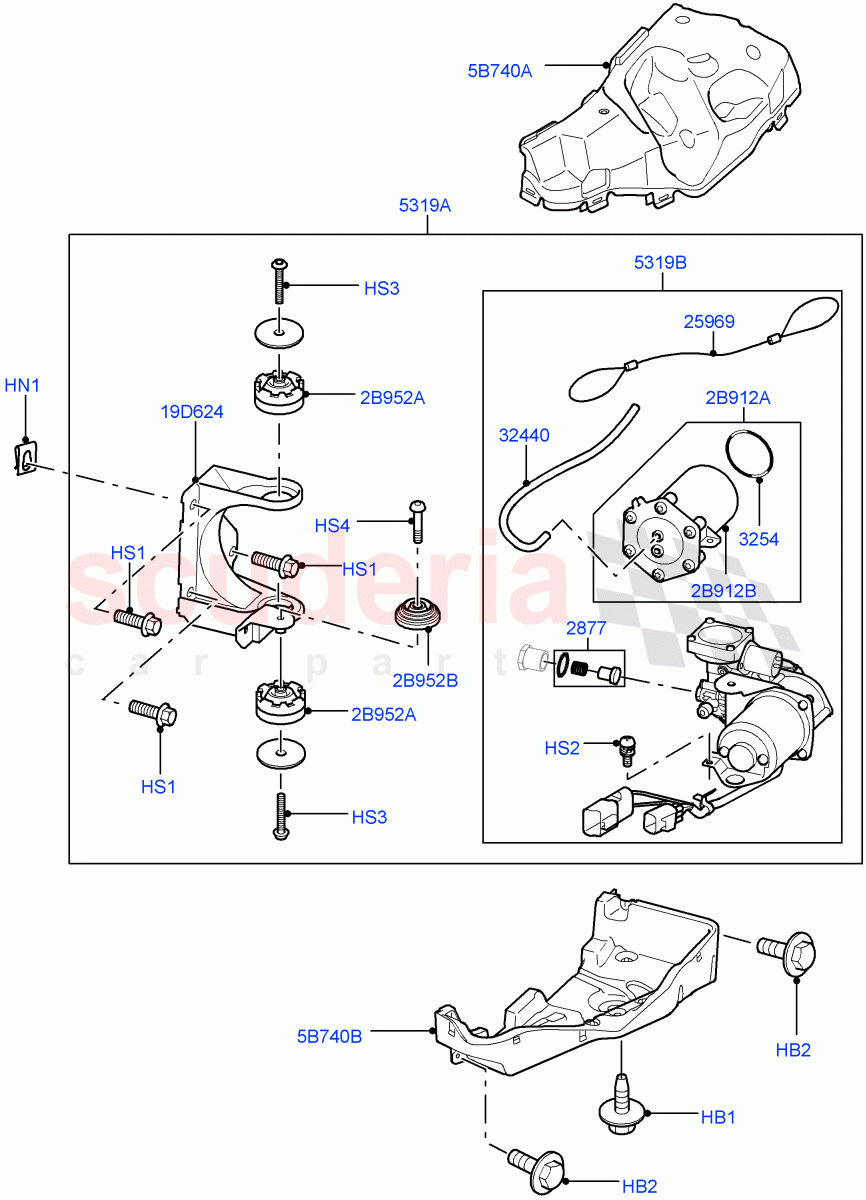 Air Suspension Compressor And Lines (Compressor Assy) ((V) TO9A999999) of Land Rover Land Rover Range Rover Sport (2005-2009) [4.2 Petrol V8 Supercharged]