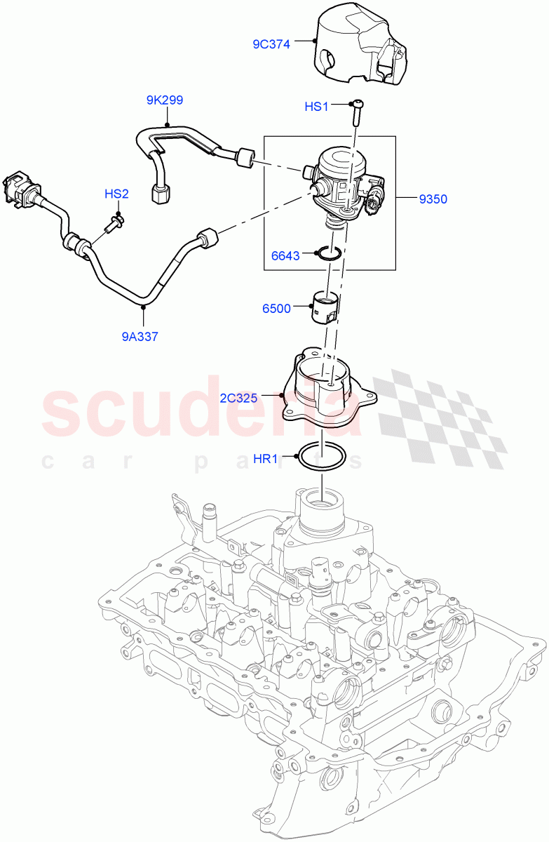Fuel Injection Pump-Engine Mounted (1.5L AJ20P3 Petrol High PHEV, Halewood (UK), 1.5L AJ20P3 Petrol High) ((V) FROMLH000001) of Land Rover Land Rover Range Rover Evoque (2019+) [1.5 I3 Turbo Petrol AJ20P3]
