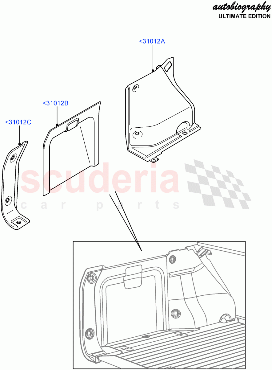 Side Trim(Luggage Compartment)(Autobiography Ultimate Edition)((V)FROMBA344356) of Land Rover Land Rover Range Rover (2010-2012) [3.6 V8 32V DOHC EFI Diesel]