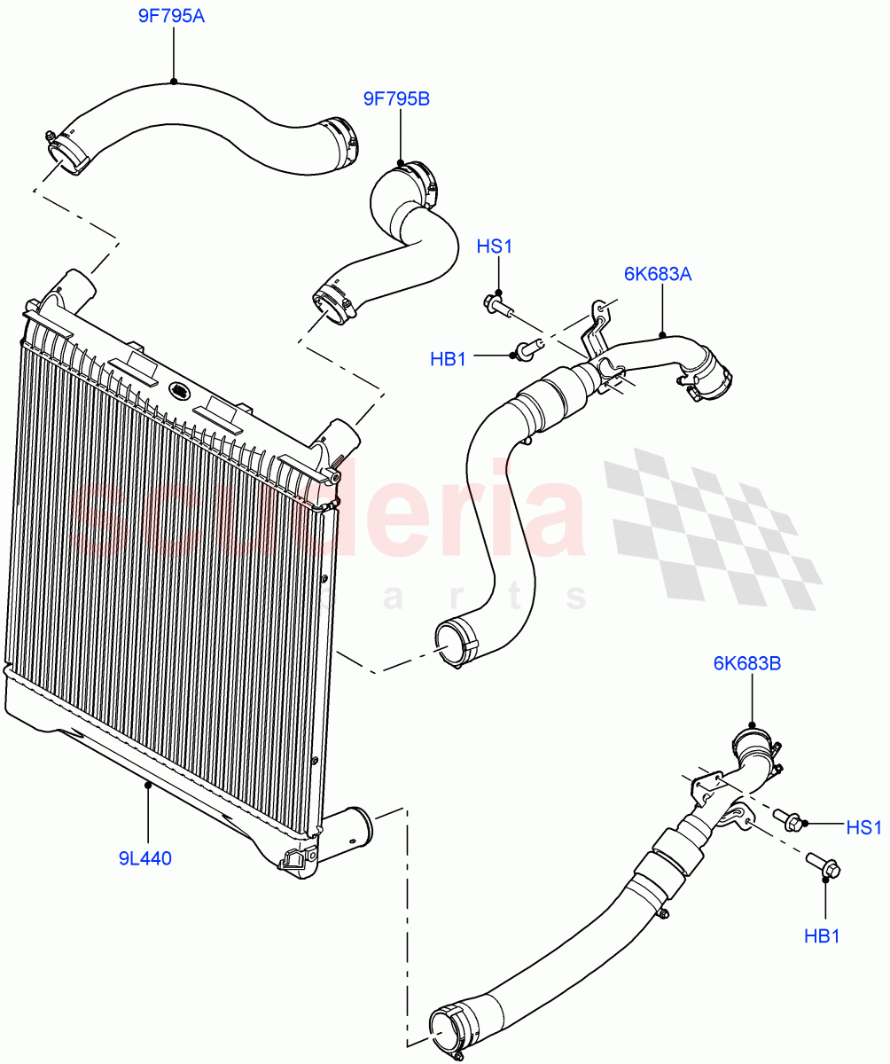 Intercooler/Air Ducts And Hoses (3.6L V8 32V DOHC EFi Diesel Lion) ((V) FROMAA000001) of Land Rover Land Rover Range Rover Sport (2010-2013) [3.6 V8 32V DOHC EFI Diesel]