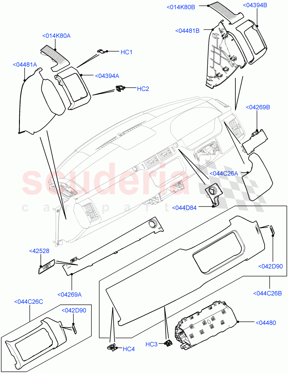 Instrument Panel (Centre, External) of Land Rover Land Rover Range Rover Sport (2014+) [3.0 I6 Turbo Petrol AJ20P6]