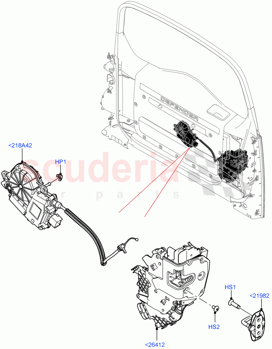 Luggage Compt/Tailgte Lock Controls of Land Rover Land Rover Defender (2020+) [3.0 I6 Turbo Diesel AJ20D6]