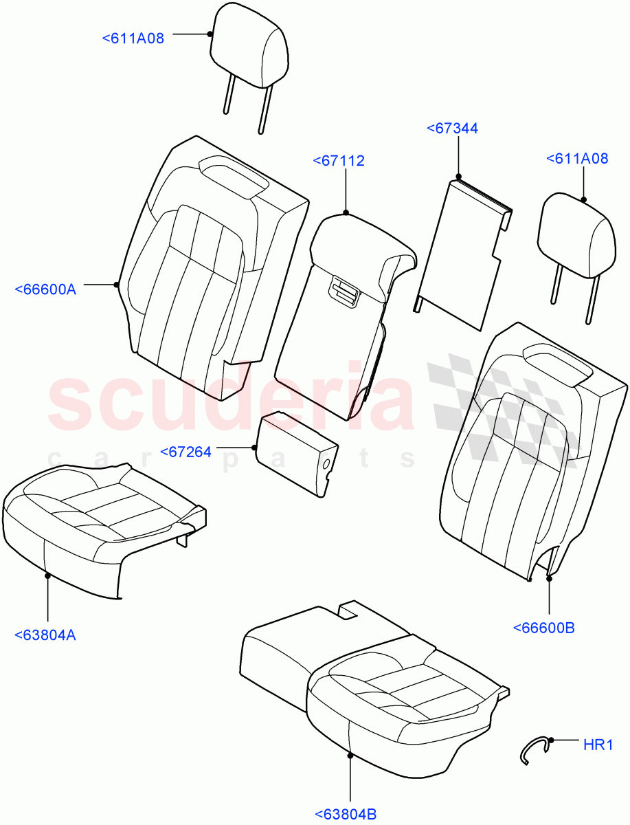 Rear Seat Covers(Leather/Suede)((V)FROMKA000001) of Land Rover Land Rover Range Rover Sport (2014+) [5.0 OHC SGDI SC V8 Petrol]