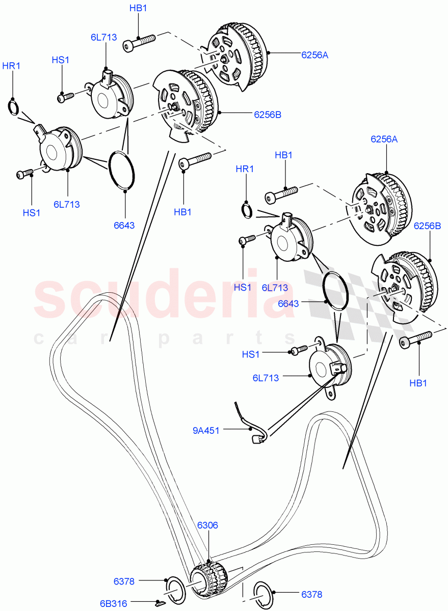 Timing Gear(Sprockets, Solenoids)(5.0L OHC SGDI NA V8 Petrol - AJ133)((V)FROMAA000001) of Land Rover Land Rover Range Rover (2012-2021) [5.0 OHC SGDI NA V8 Petrol]