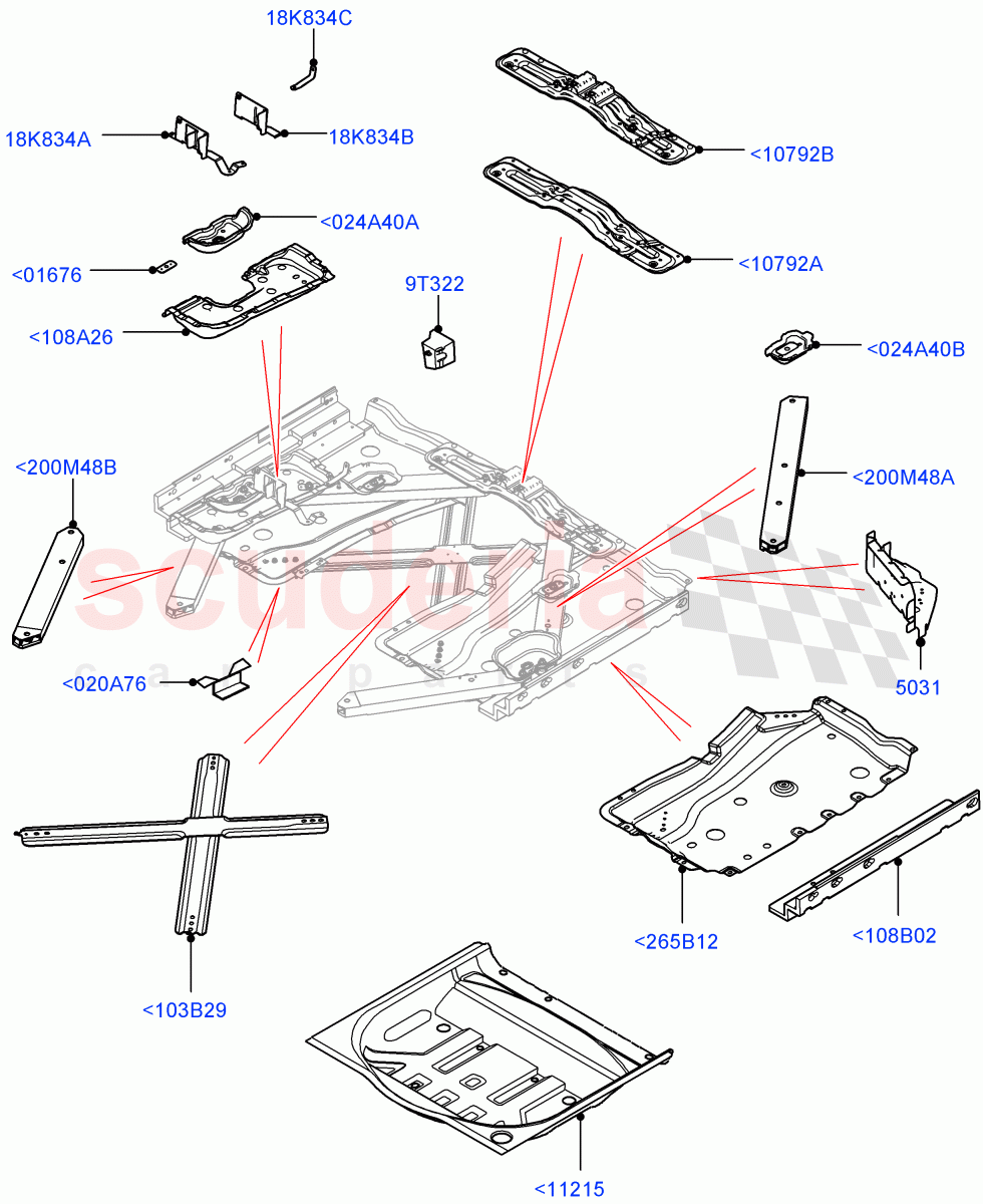 Floor Pan - Centre And Rear(2 Door Convertible,Halewood (UK))((V)FROMGH125984) of Land Rover Land Rover Range Rover Evoque (2012-2018) [2.0 Turbo Petrol AJ200P]