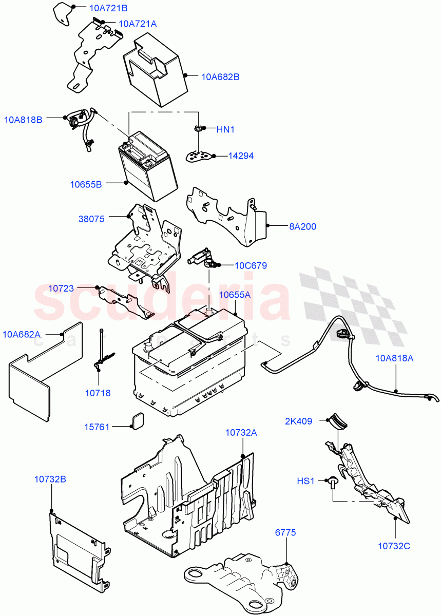 Battery And Mountings(Changsu (China)) of Land Rover Land Rover Range Rover Evoque (2019+) [2.0 Turbo Petrol AJ200P]