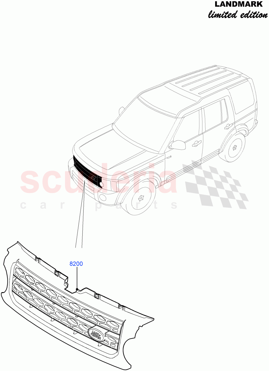 Radiator Grille And Front Bumper(Landmark Limited Edition)((V)FROMBA000001) of Land Rover Land Rover Discovery 4 (2010-2016) [3.0 Diesel 24V DOHC TC]