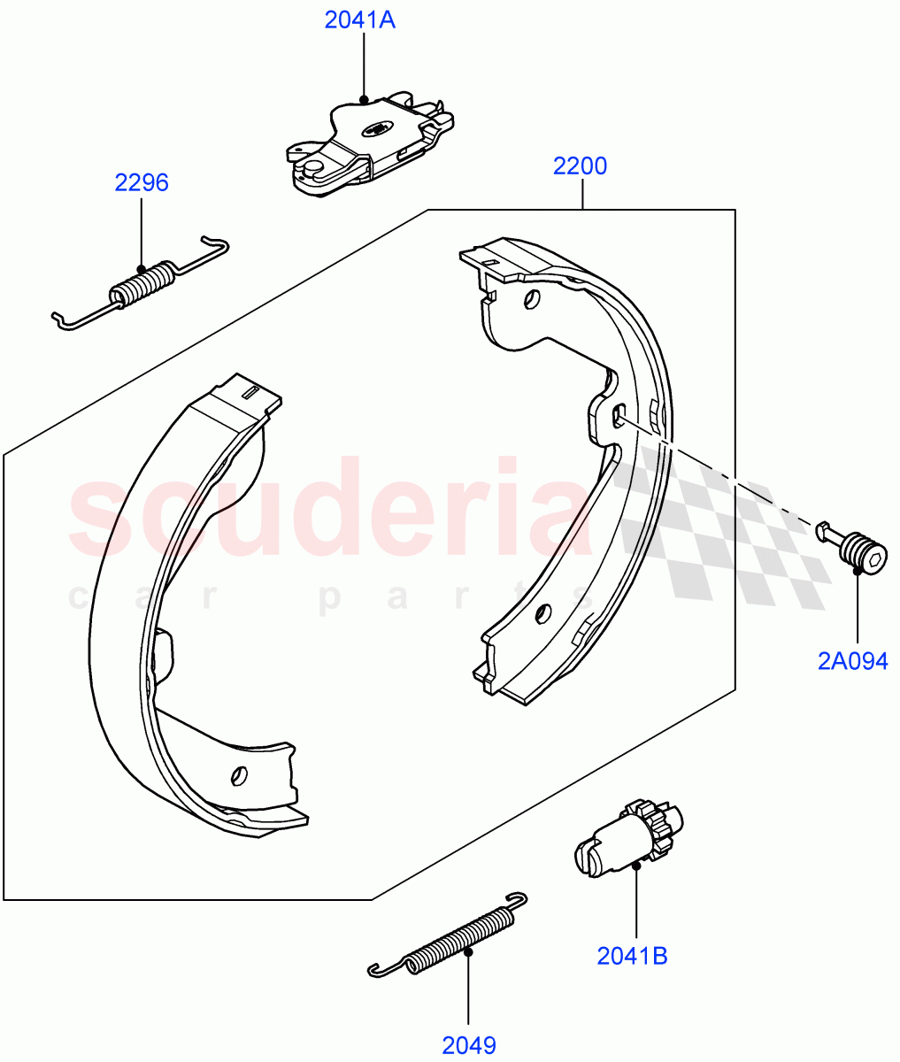 Parking Brake(Brake Shoes)((V)FROMAA000001) of Land Rover Land Rover Range Rover (2010-2012) [5.0 OHC SGDI NA V8 Petrol]