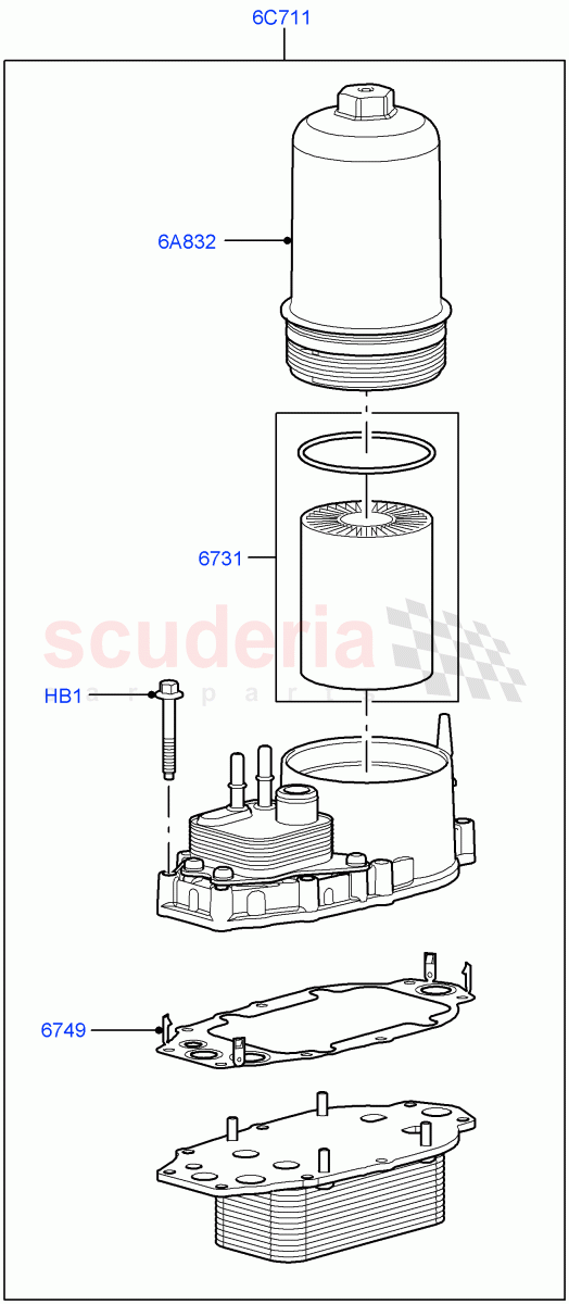 Oil Cooler And Filter (Lion Diesel 2.7 V6 (140KW)) ((V) FROMAA000001) of Land Rover Land Rover Discovery 4 (2010-2016) [2.7 Diesel V6]