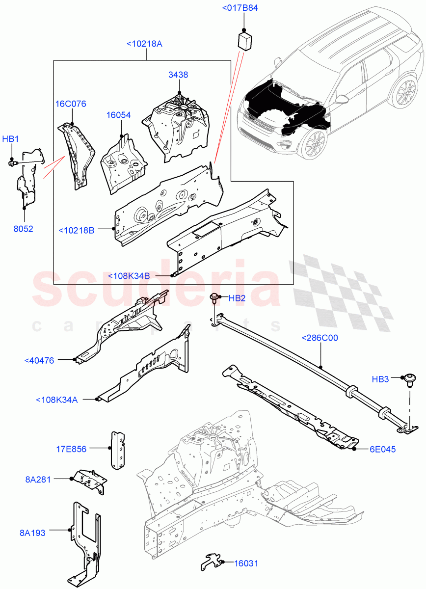 Front Panels, Aprons & Side Members(Aprons And Side Members)(Halewood (UK))((V)FROMLH000001) of Land Rover Land Rover Discovery Sport (2015+) [2.0 Turbo Petrol GTDI]