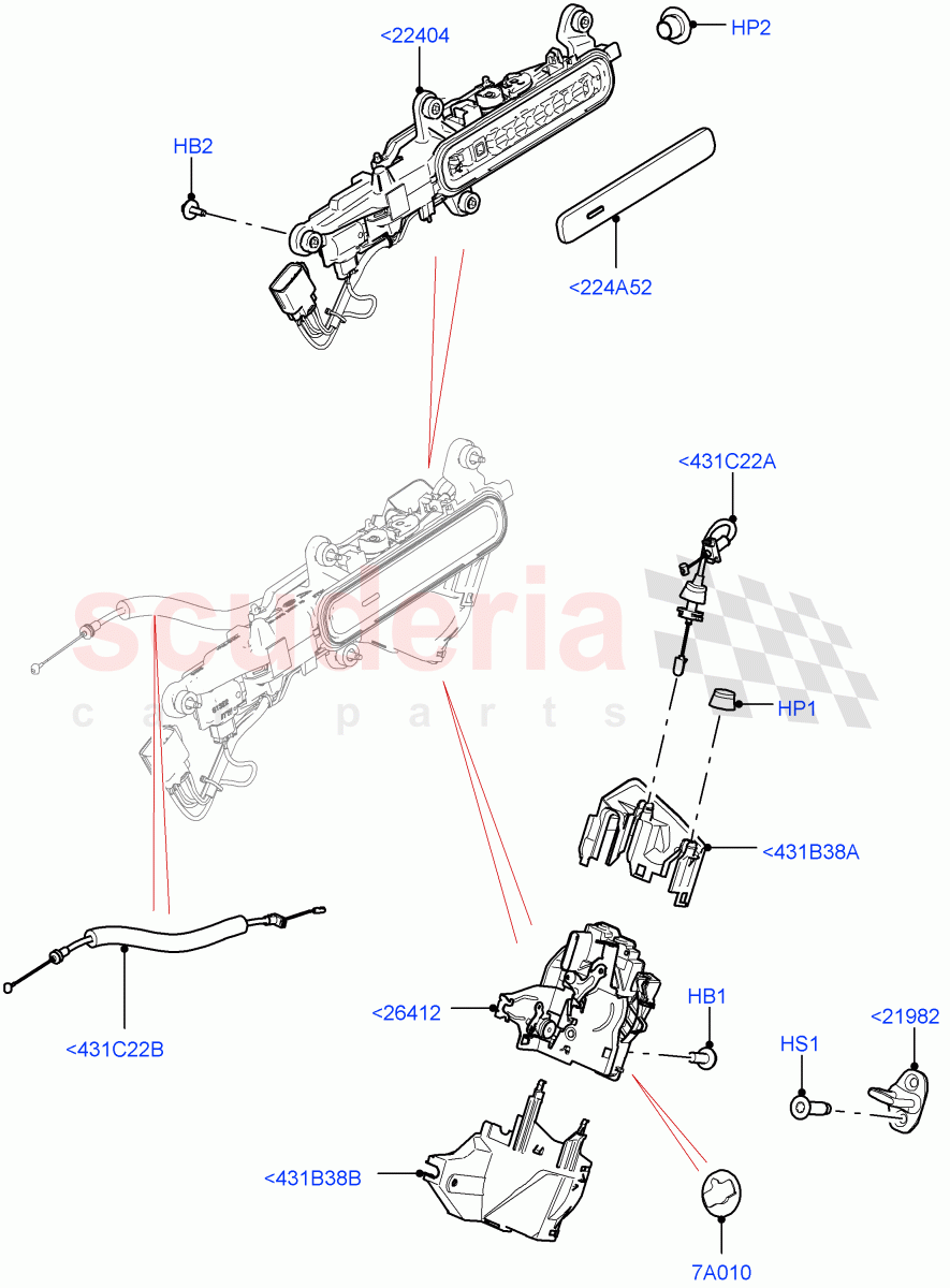 Rear Door Lock Controls of Land Rover Land Rover Range Rover Velar (2017+) [3.0 I6 Turbo Diesel AJ20D6]