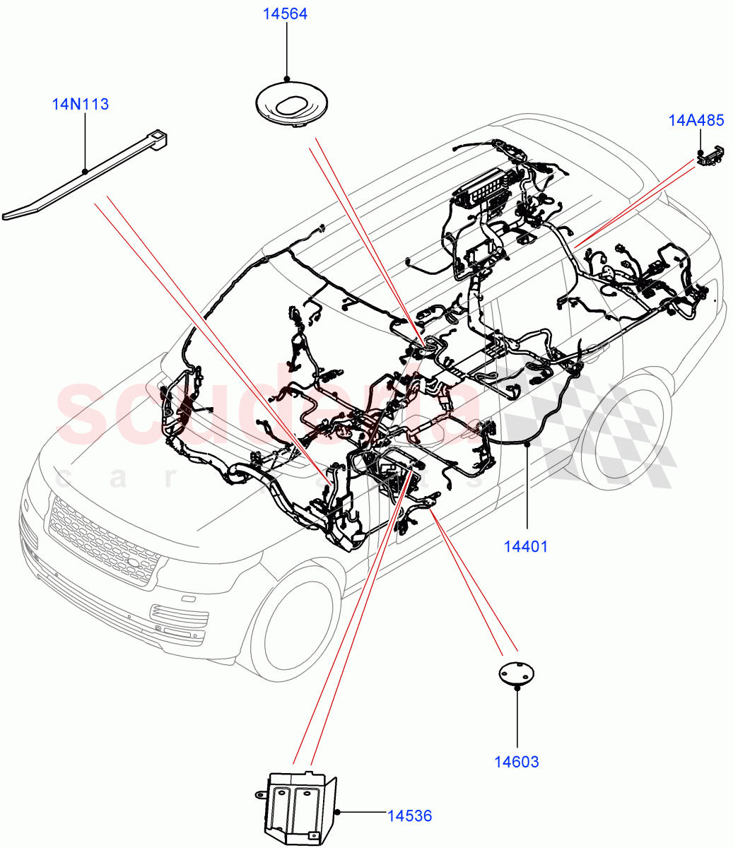 Electrical Wiring - Engine And Dash(Main Harness)((V)TOEA999999) of Land Rover Land Rover Range Rover (2012-2021) [3.0 I6 Turbo Petrol AJ20P6]