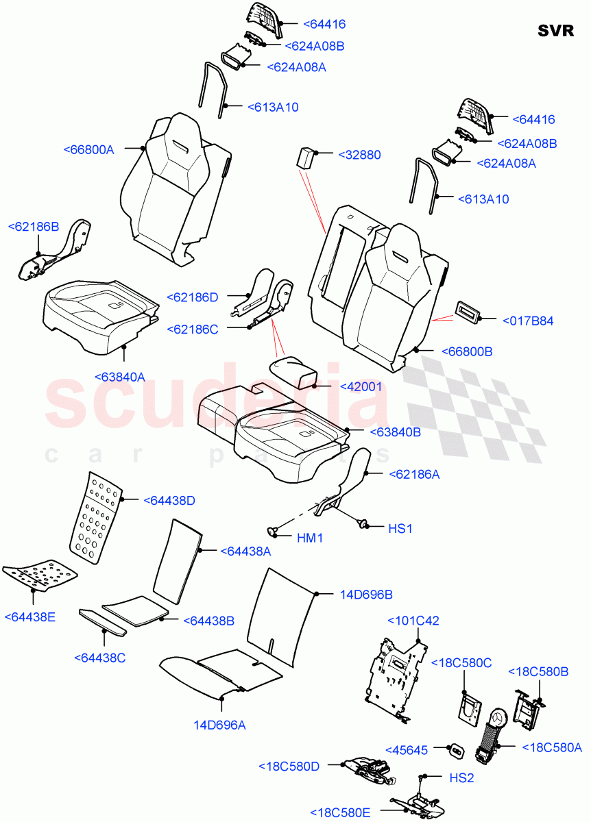 Rear Seat Pads/Valances & Heating(SVR Version,SVR)((V)FROMFA000001) of Land Rover Land Rover Range Rover Sport (2014+) [3.0 I6 Turbo Diesel AJ20D6]