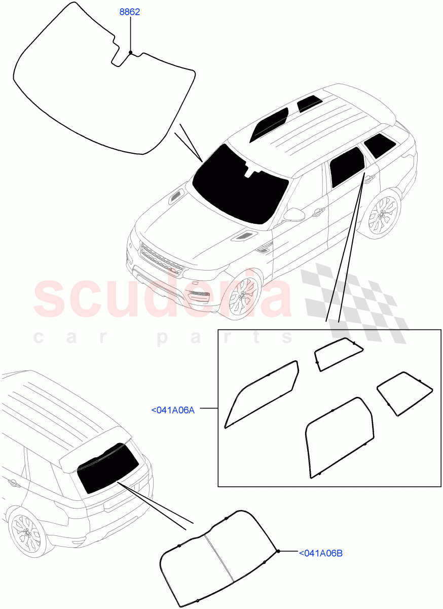 Touring Accessories(Accessory, Sun Blinds) of Land Rover Land Rover Range Rover Sport (2014+) [3.0 DOHC GDI SC V6 Petrol]