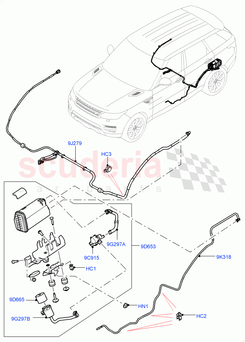 Carbon Canister (3.0L AJ20P6 Petrol High, Pet Tank With Leak Det - Lrg Filter) ((V) FROMKA000001) of Land Rover Land Rover Range Rover Sport (2014+) [3.0 I6 Turbo Petrol AJ20P6]