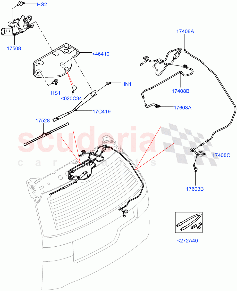 Rear Window Wiper And Washer (Solihull Plant Build) ((V) FROMHA000001) of Land Rover Land Rover Discovery 5 (2017+) [3.0 Diesel 24V DOHC TC]