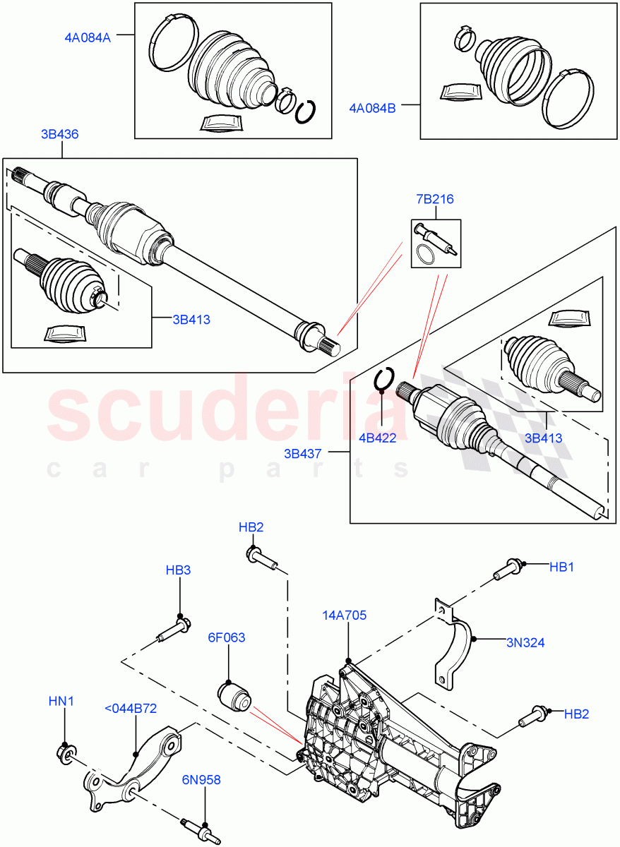 Drive Shaft - Front Axle Drive(1.5L AJ20P3 Petrol High PHEV,Changsu (China))((V)FROMMG575835) of Land Rover Land Rover Range Rover Evoque (2019+) [1.5 I3 Turbo Petrol AJ20P3]