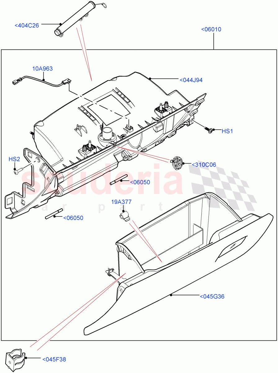 Glove Box of Land Rover Land Rover Range Rover Velar (2017+) [3.0 I6 Turbo Petrol AJ20P6]