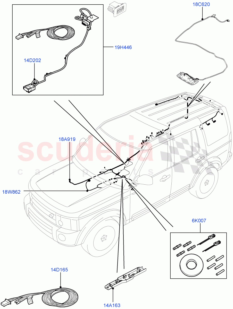 Electrical Wiring - Body And Rear(Audio/Navigation/Entertainment)((V)FROMCA000001) of Land Rover Land Rover Discovery 4 (2010-2016) [4.0 Petrol V6]