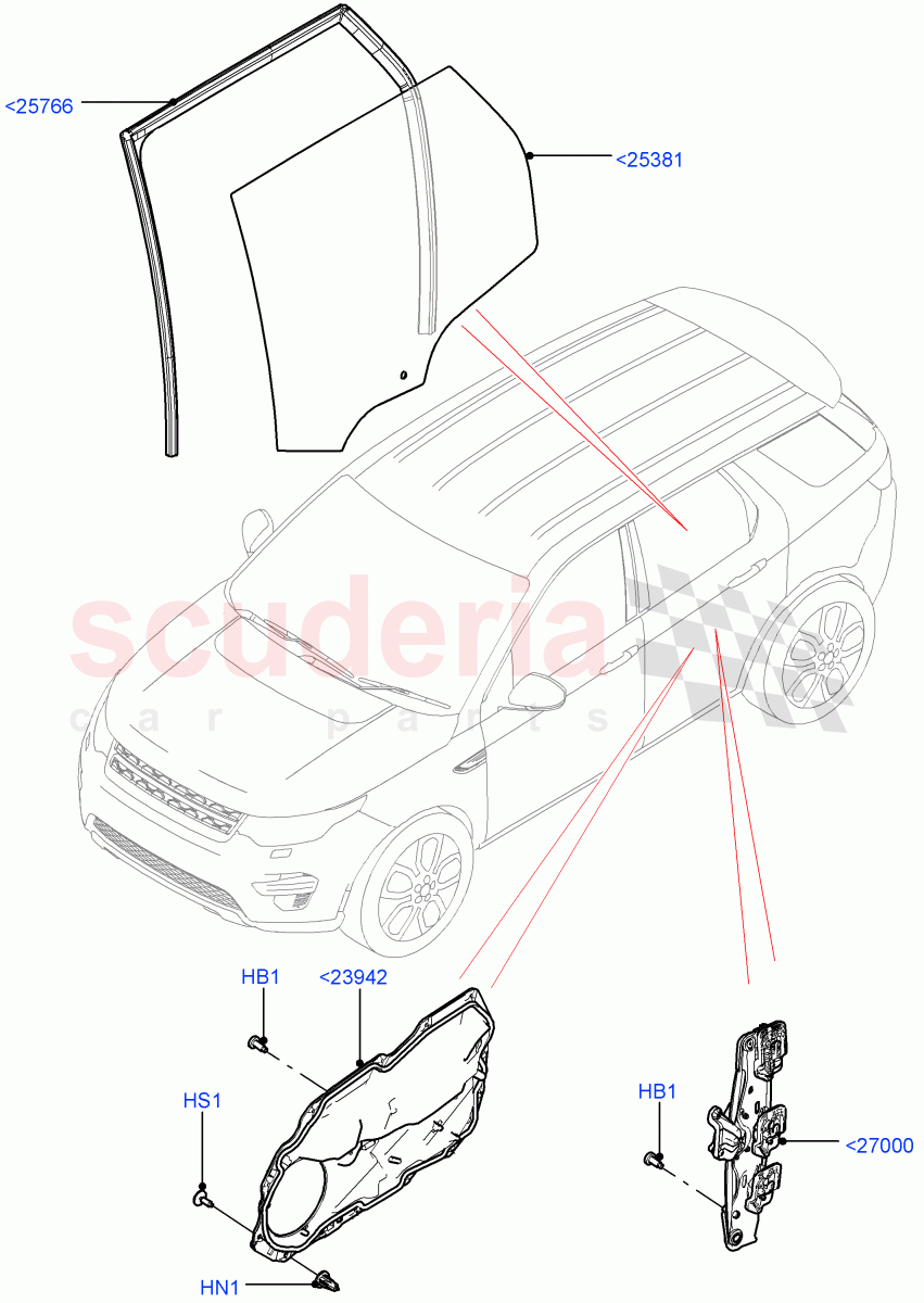 Rear Door Glass And Window Controls(Itatiaia (Brazil))((V)FROMGT000001) of Land Rover Land Rover Discovery Sport (2015+) [2.0 Turbo Petrol AJ200P]