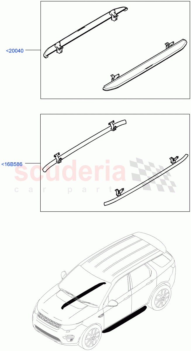 Side Steps And Tubes(Accessory)(Halewood (UK),Itatiaia (Brazil)) of Land Rover Land Rover Discovery Sport (2015+) [1.5 I3 Turbo Petrol AJ20P3]